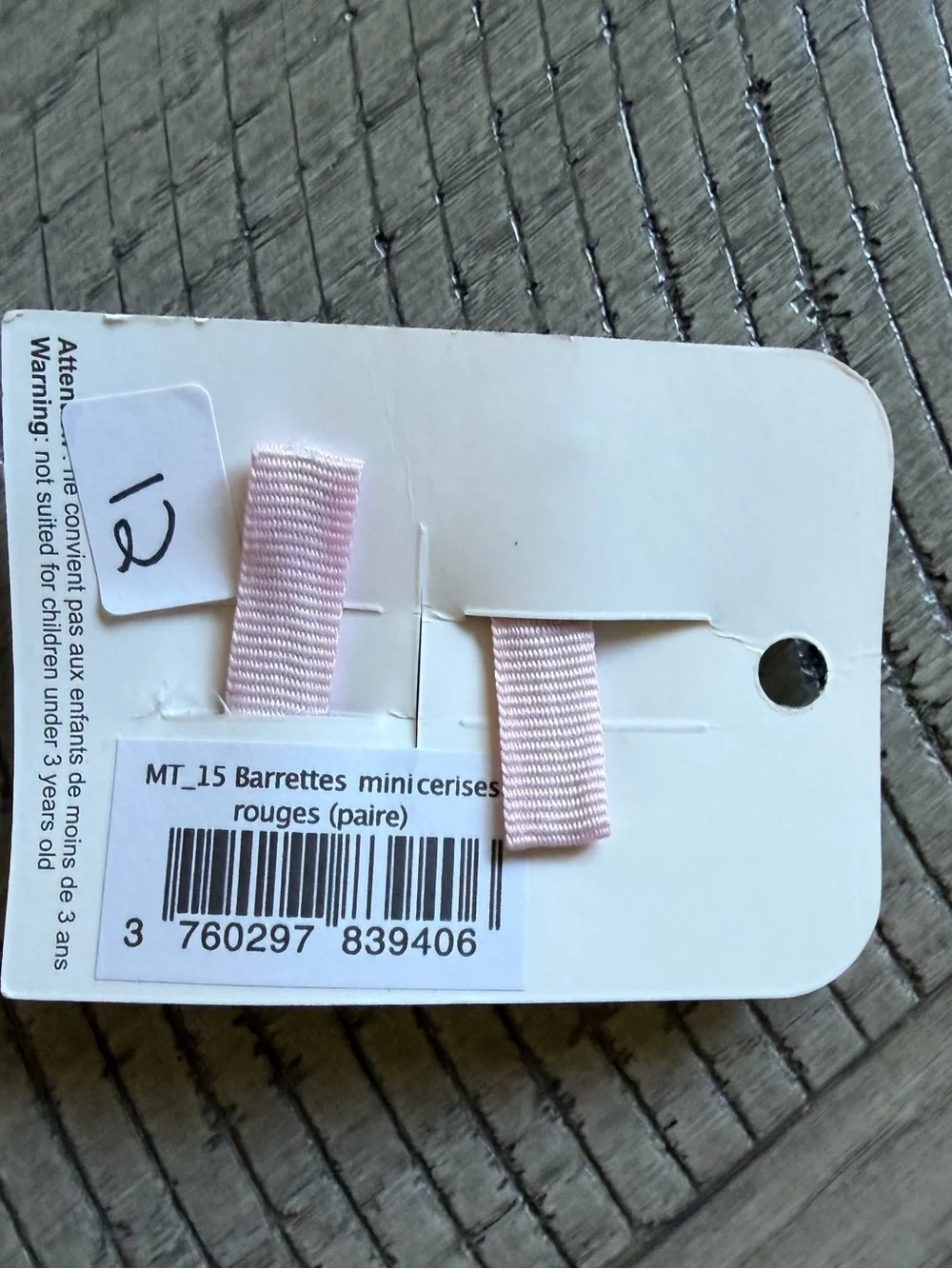 NWT Luciole et Petit Pois Mini Hair Clips - Cherry